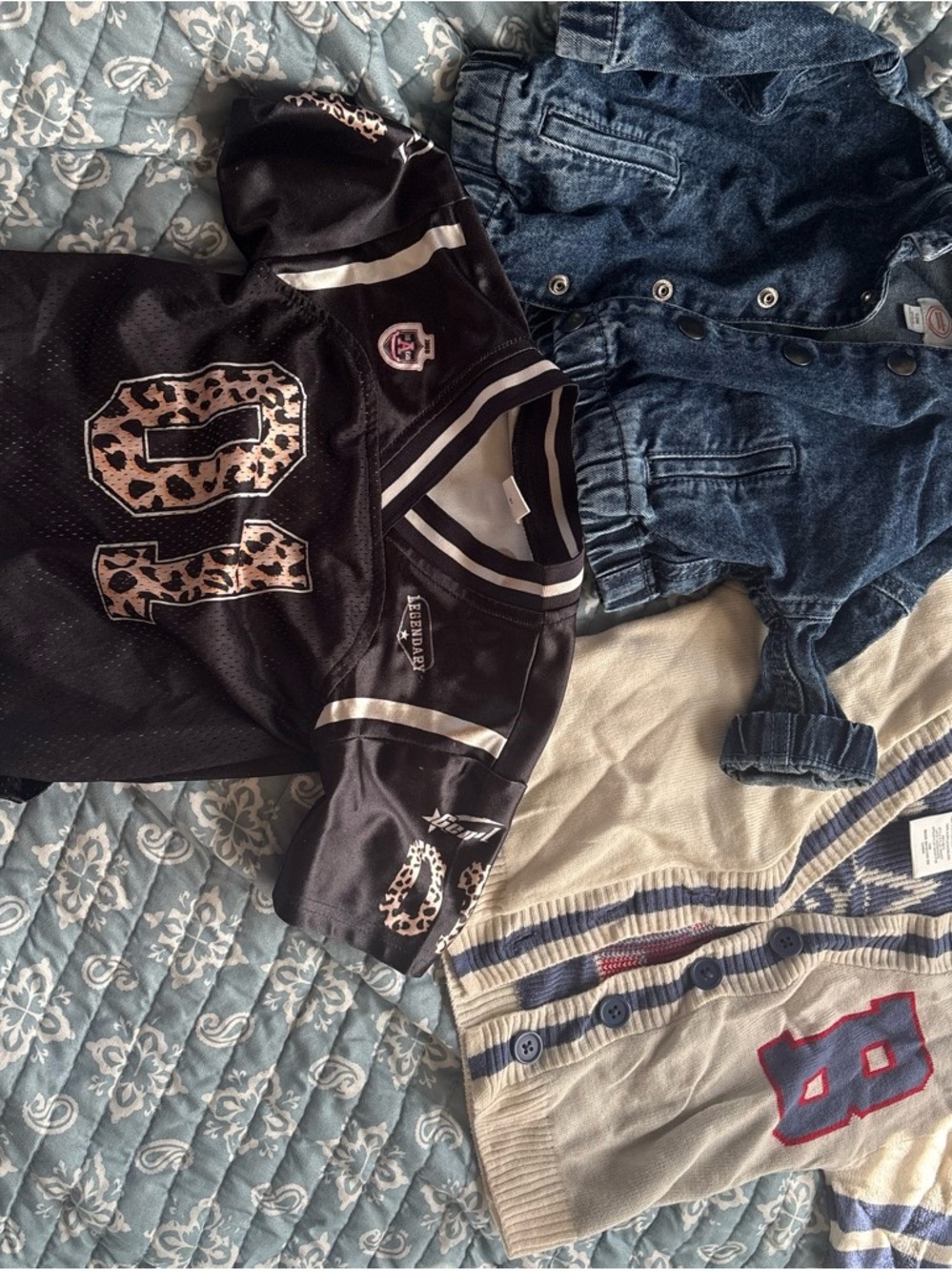 Black Leopard-Accent Kids Jersey Jacket
